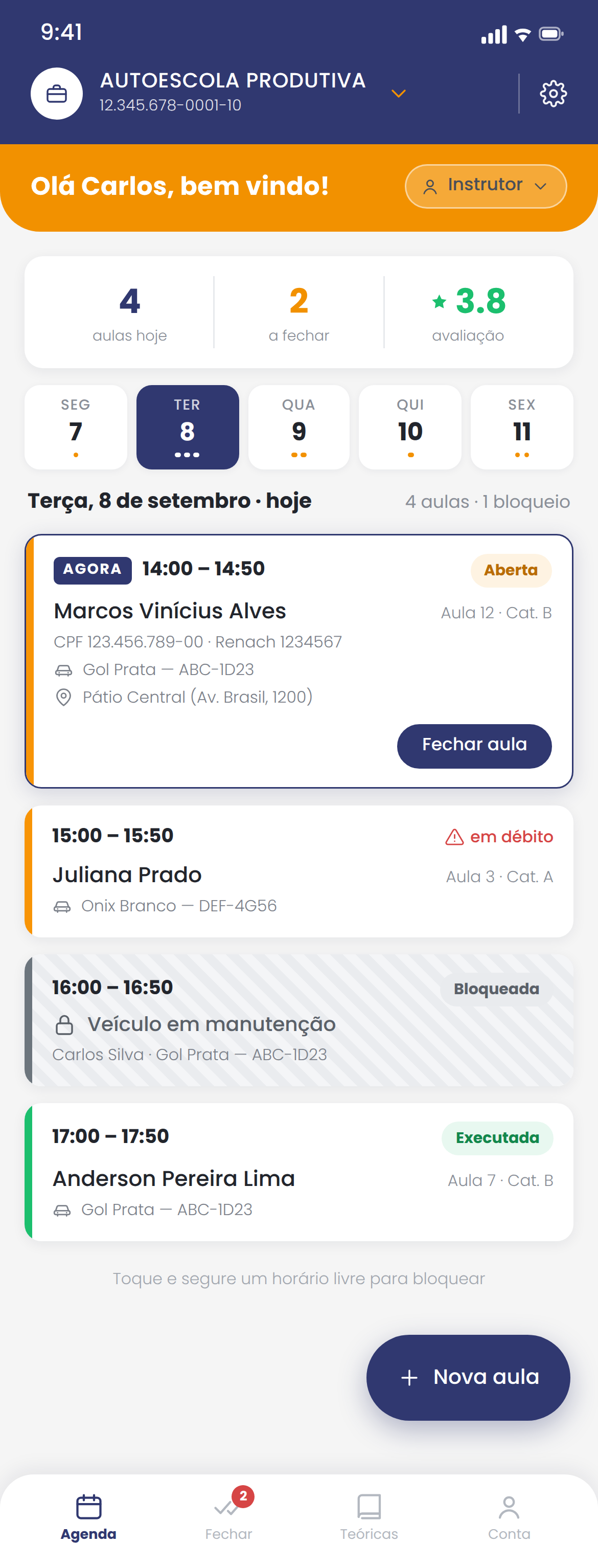 Agenda do dia