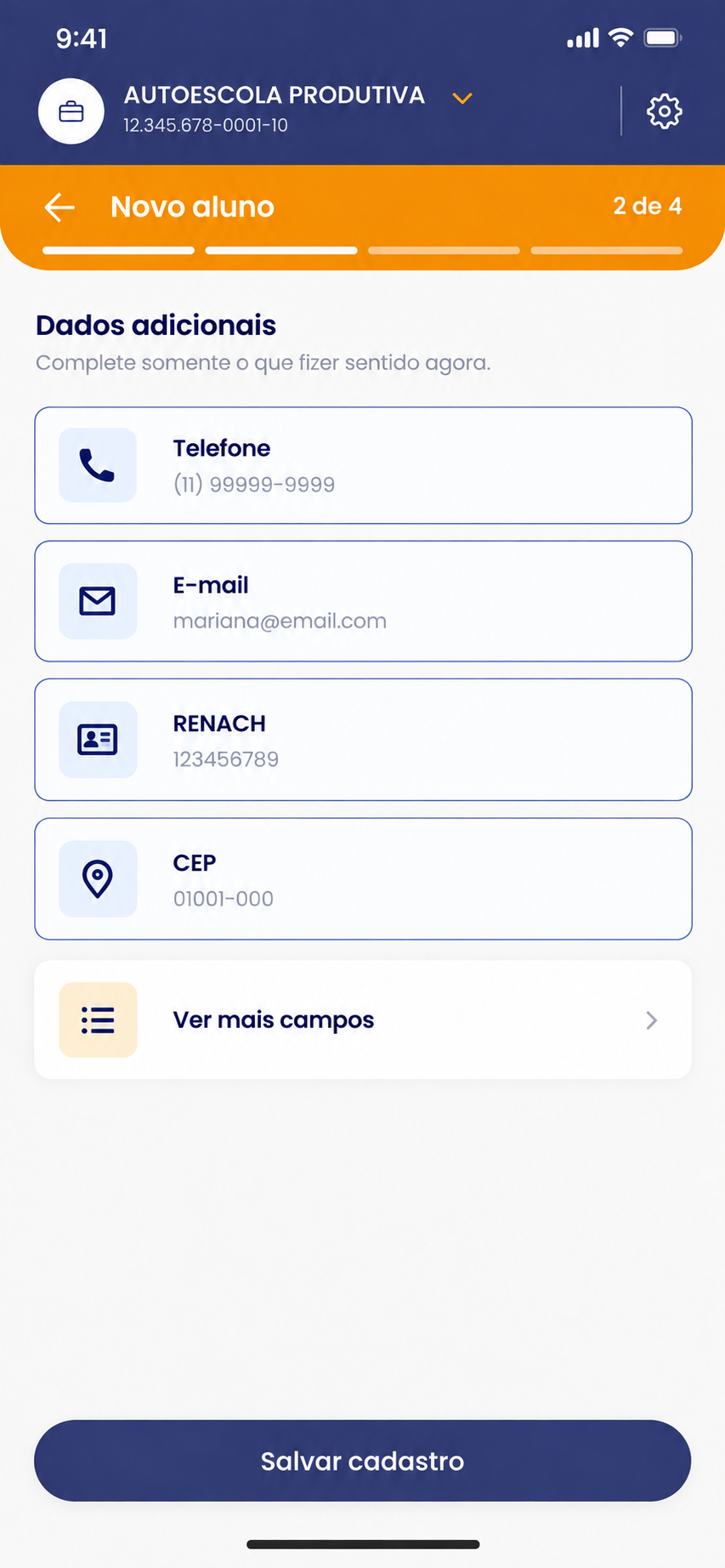 Dados adicionais